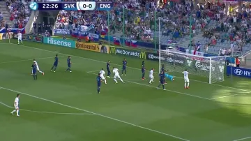 Gól v utkání Slovensko U21 - Anglie U21: Chrien - 1:0 (23. min.)