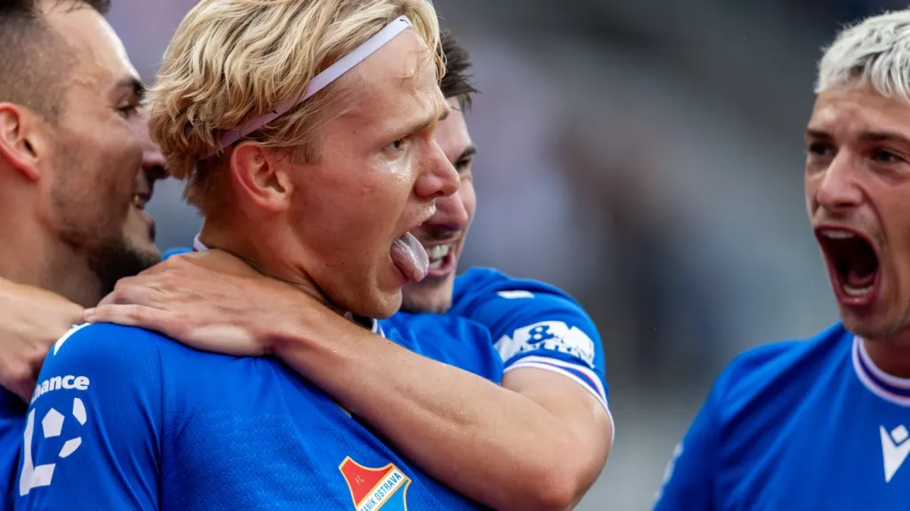 Matěj Šín z Baníku Ostrava se raduje