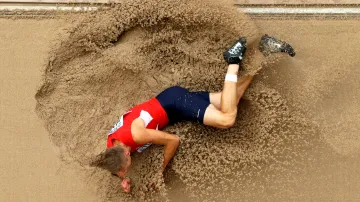 Radek Juška v dálkářském doskočišti