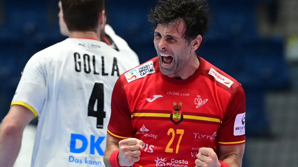 Utkání házenkářů Německa a Španělska