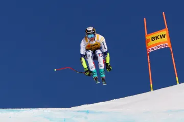 Jan Zabystřan na super-G ve Wengenu