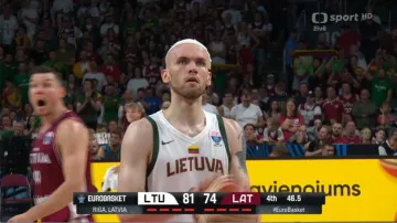 Závěr utkání Litva – Lotyšsko