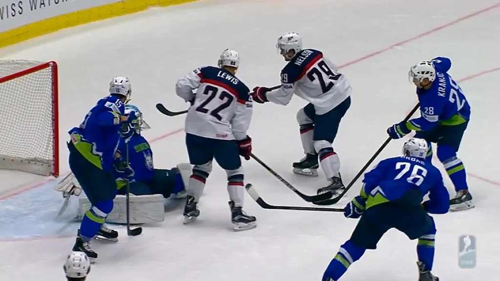Gól v utkání Slovinsko - USA: Eichel - 1:3 (42. min.)