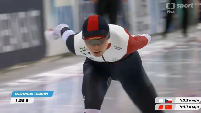 Jízda Nikoly Zdráhalové na 1500 metrů v Hamaru