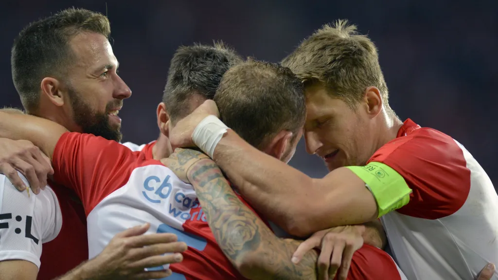 Radost Slavie v ligovém zápase proti Slovácku