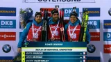 Medailový ceremoniál po vytrvalostním závodě v Östersundu