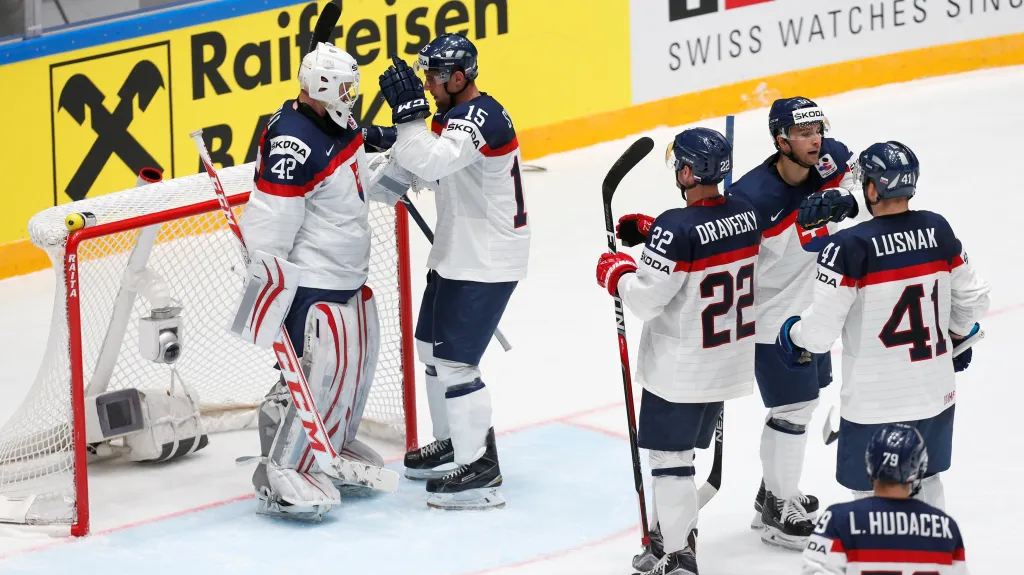 Radost hokejistů Slovenska