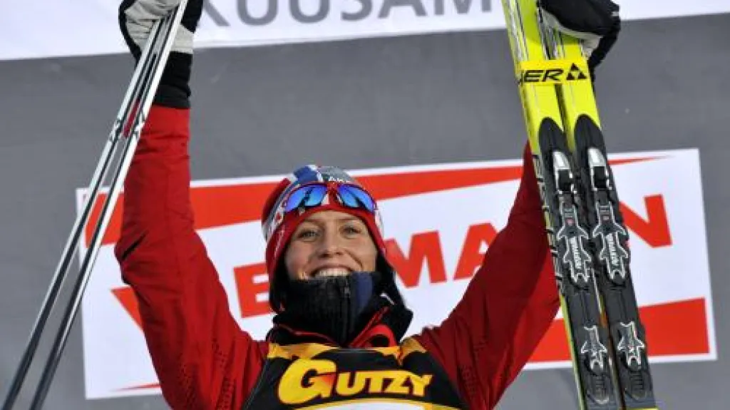 Marit Björgenová se raduje z vítězství