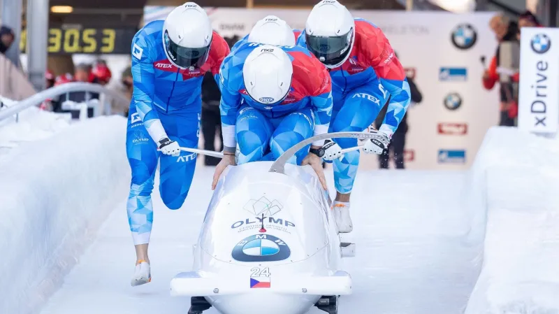 Český čtyřbob pod vedením Dominika Dvořáka