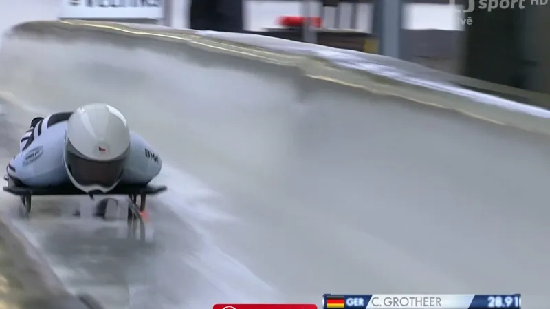 První jízda Drahoňovského na MS ve Winterbergu