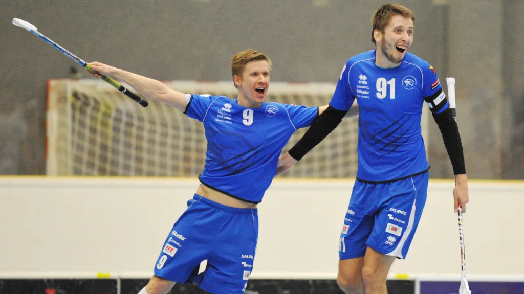 Radující se hráči Panthers Otrokovice