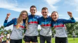 Štafeta českých orientačních běžců Matějková, Glonek, Křivda a Janošíková