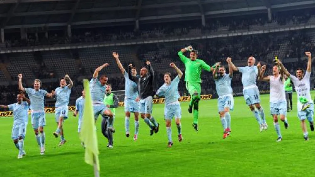 Radost hráčů Lazia Řím