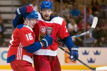 Radost českých hokejistů v utkání s USA