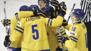 Radost švédských hokejových mladíků