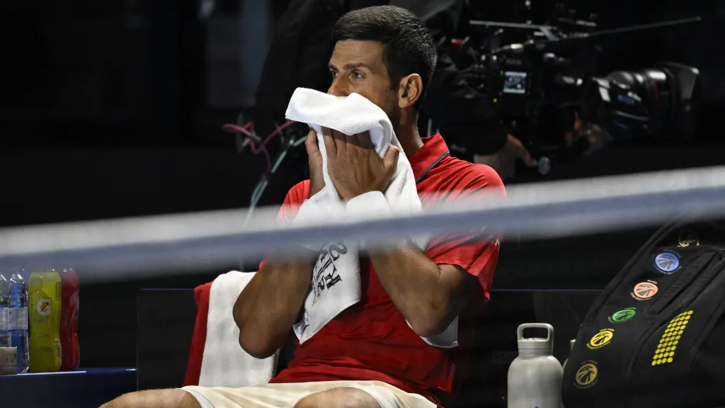 Novak Djokovič na exhibici Six Kings Slam v Rijádu