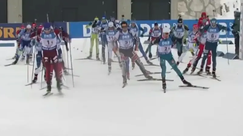 Sestřih štafety biatlonistů v Hochfilzenu