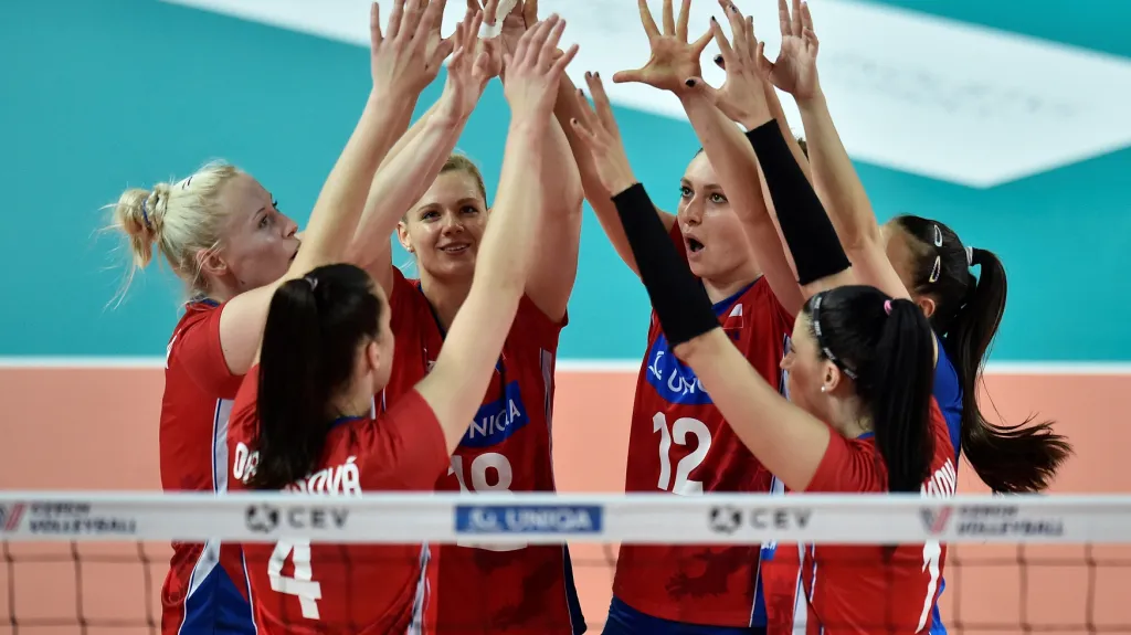 České volejbalistky se radují z postupu do Final Four Evropské ligy