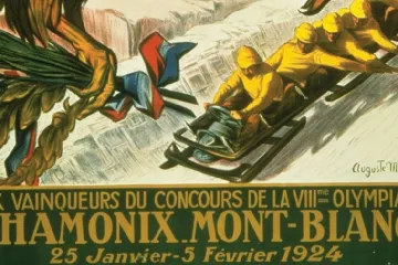 Oficiální plakát k Hrám v Chamonix 1924, který vytvořil francouzský malíř Auguste Matisse