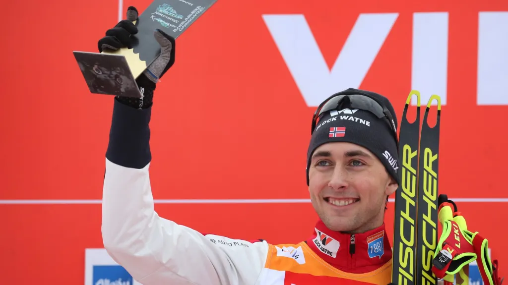 Jarl Magnus Riiber po výhře v Oberstdorfu
