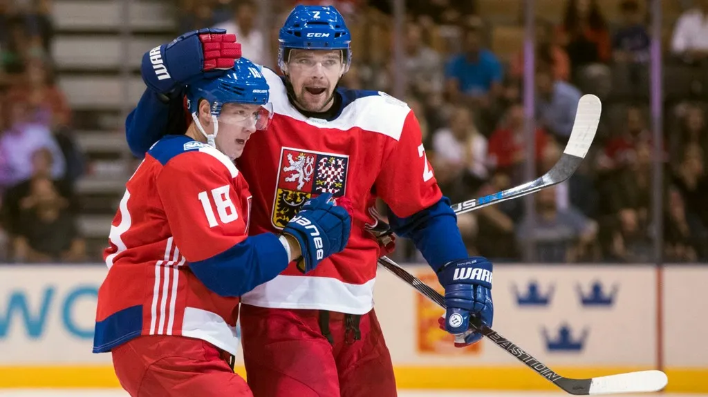 Radost českých hokejistů v utkání s USA