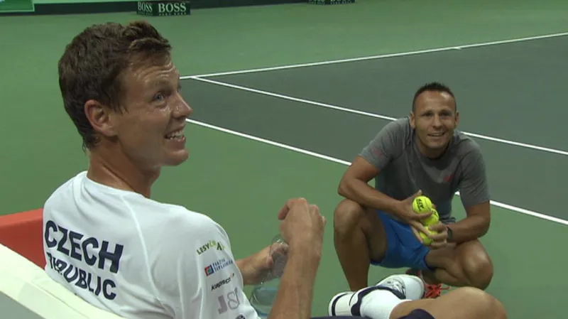 Příprava českých tenistů s reakcí Tomáše Berdycha