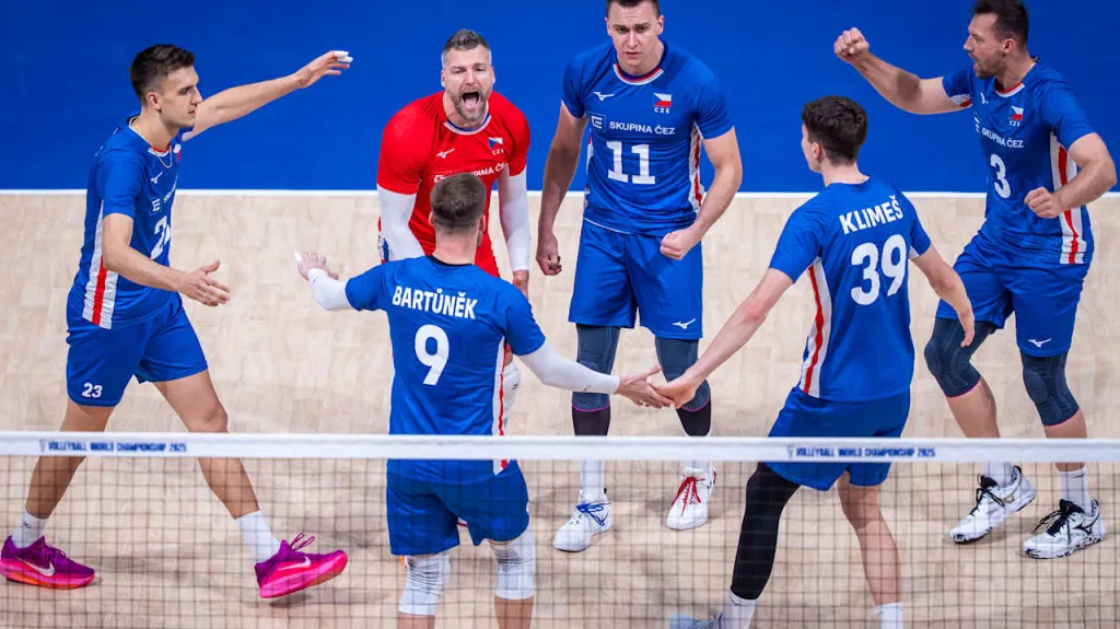 Čeští volejbalisté se radují