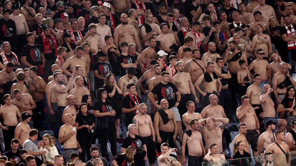 Fanoušci Slavie v Římě