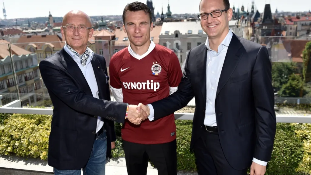 Daniel Křetínský s Davidem Lafatou a Ivem Valentou