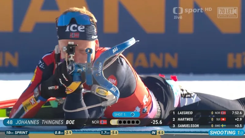 Sestřih sprintu biatlonistů na MS v Lenzerheide