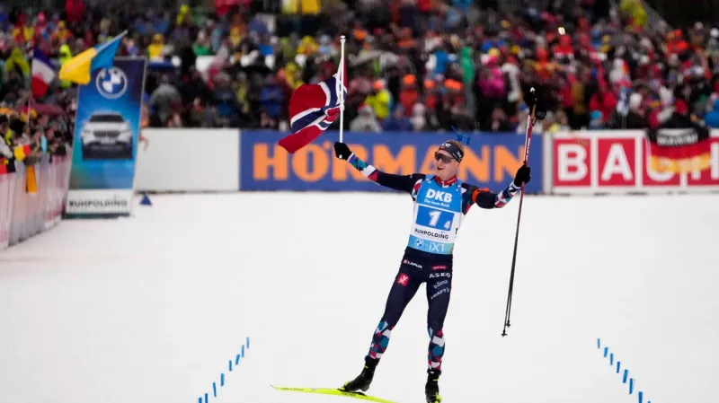 Sestřih štafetového závodu biatlonistů v Ruhpoldingu