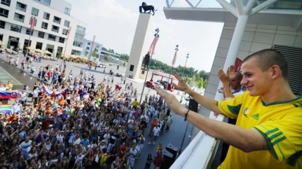 Přivítání slovenských fotbalistů