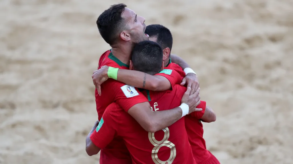 Radost plážových fotbalistů Portugalska