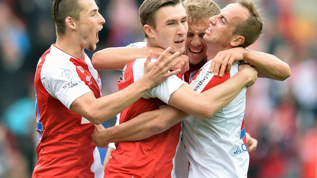 Radost hráčů Slavie