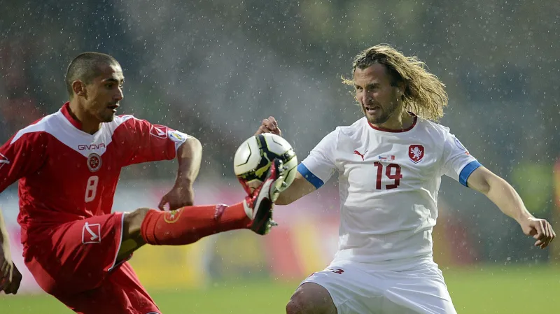 Petr Jiráček v zápase s Maltou