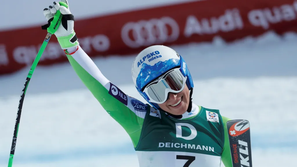 Slavící Ilka Štuhecová