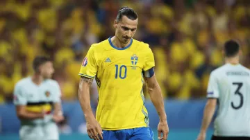 Zklamaný Zlatan Ibrahimovic v utkání s Belgií