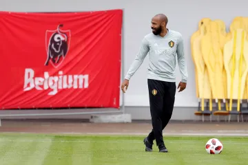 Thierry Henry na tréninku Belgie