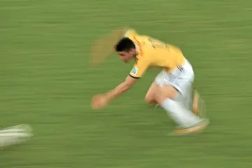 Ta hezčí část příběhu. Kolumbijský záložník James Rodriguéz 28. června 2014 během osmifinálového zápasu mezi Kolumbií a Uruguayí na mistrovství světa ve fotbale 2014 v Brazílii