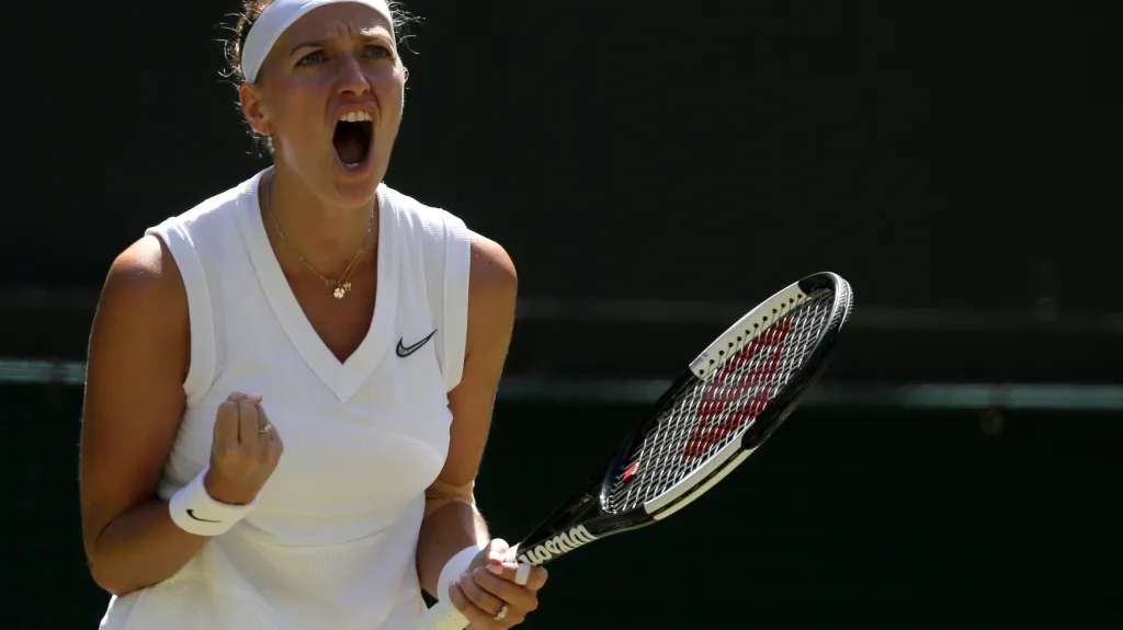 Petra Kvitová se raduje z postupu do 3. kola Wimbledonu