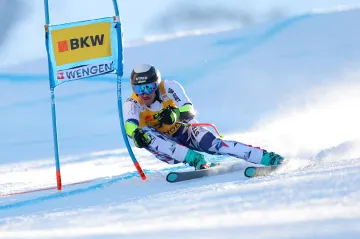 Jan Zabystřan v super-G ve Wengenu