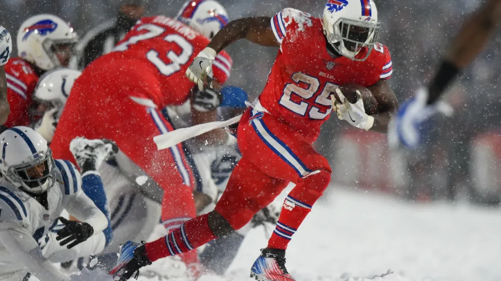 Utkání Buffala s Indianapolis ovlivnilo husté sněžení