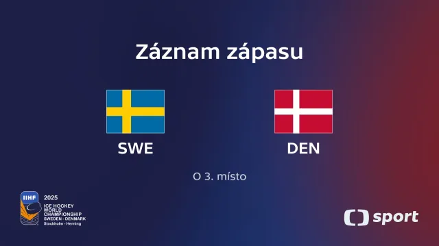 Záznam utkání o bronz Švédsko – Dánsko
