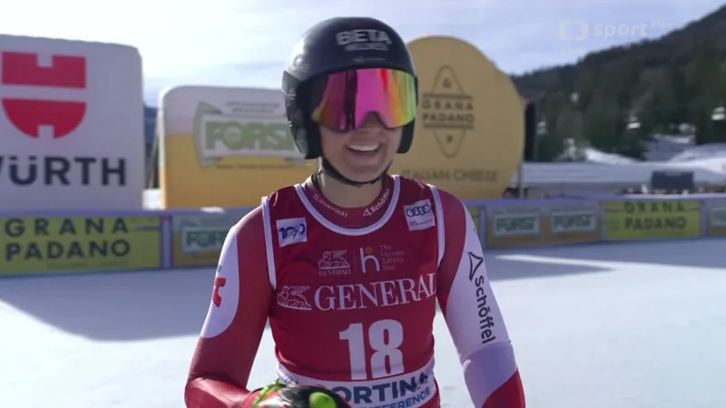 Vítězný sjezd Stephanie Venierové v Cortině d'Ampezzo