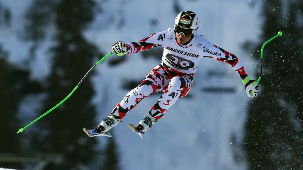 Hannes Reichelt během sjezdu v Kvitfjellu