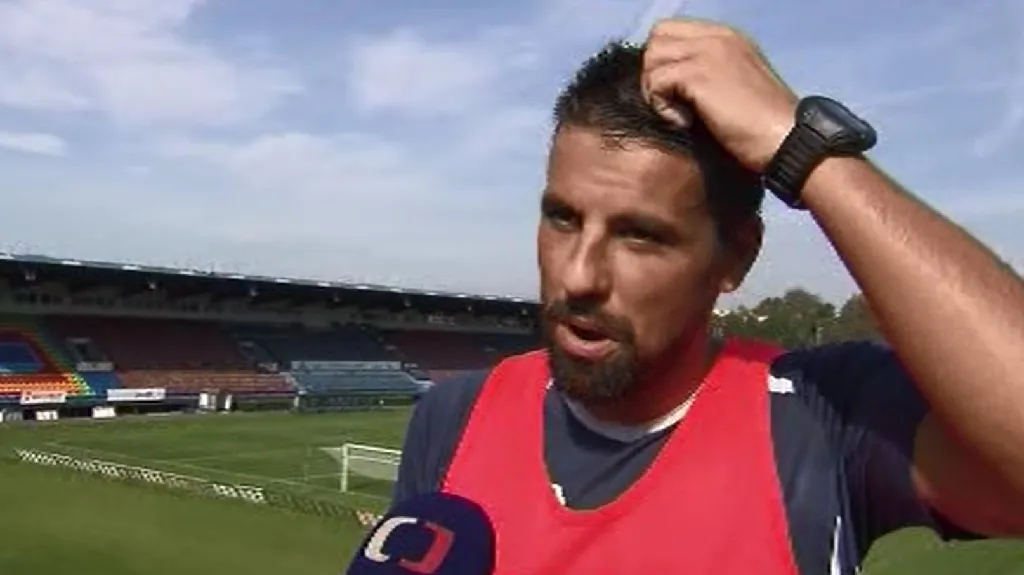 Milan Baroš na tréninku Baníku Ostrava