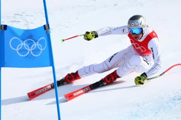 Ester Ledecká v super-G na Hrách v Pekingu