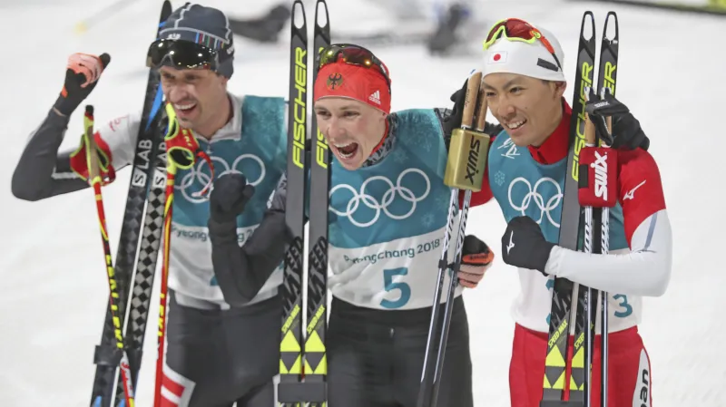 Tři nejrychlejší sdruženáři ze závodu na středním můstku