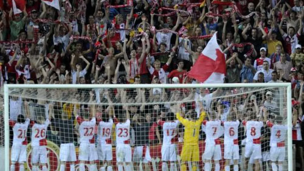 Hráči Slavie po utkání s Bělehradem