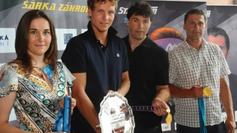 Šárka Záhrobská, Tomáš Berdych, Jaromír Jágr a Jan Železný